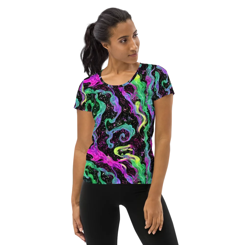 Fluid Afterglow on Women's Athletic T-Shirt — Front