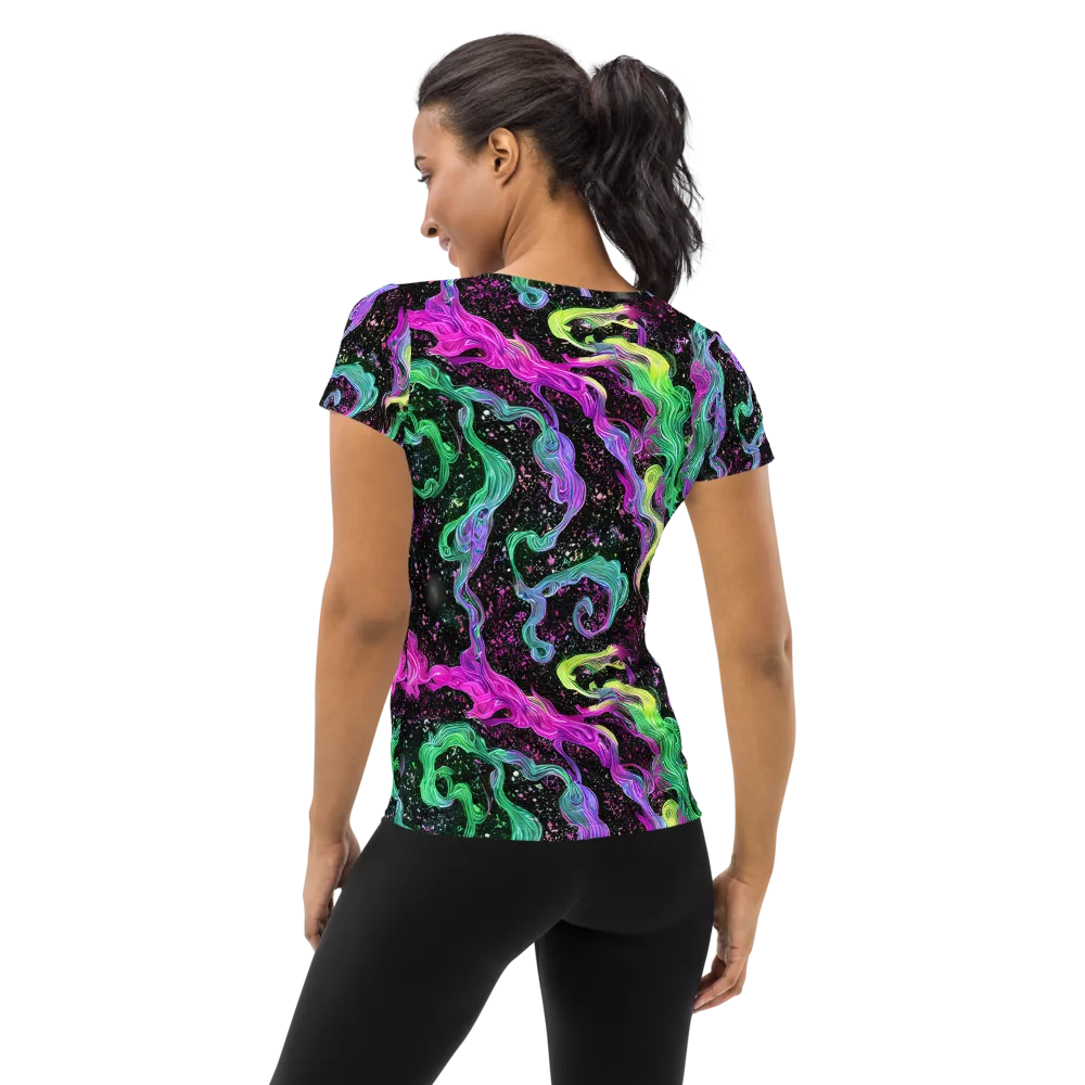 Fluid Afterglow on Women's Athletic T-Shirt — Back