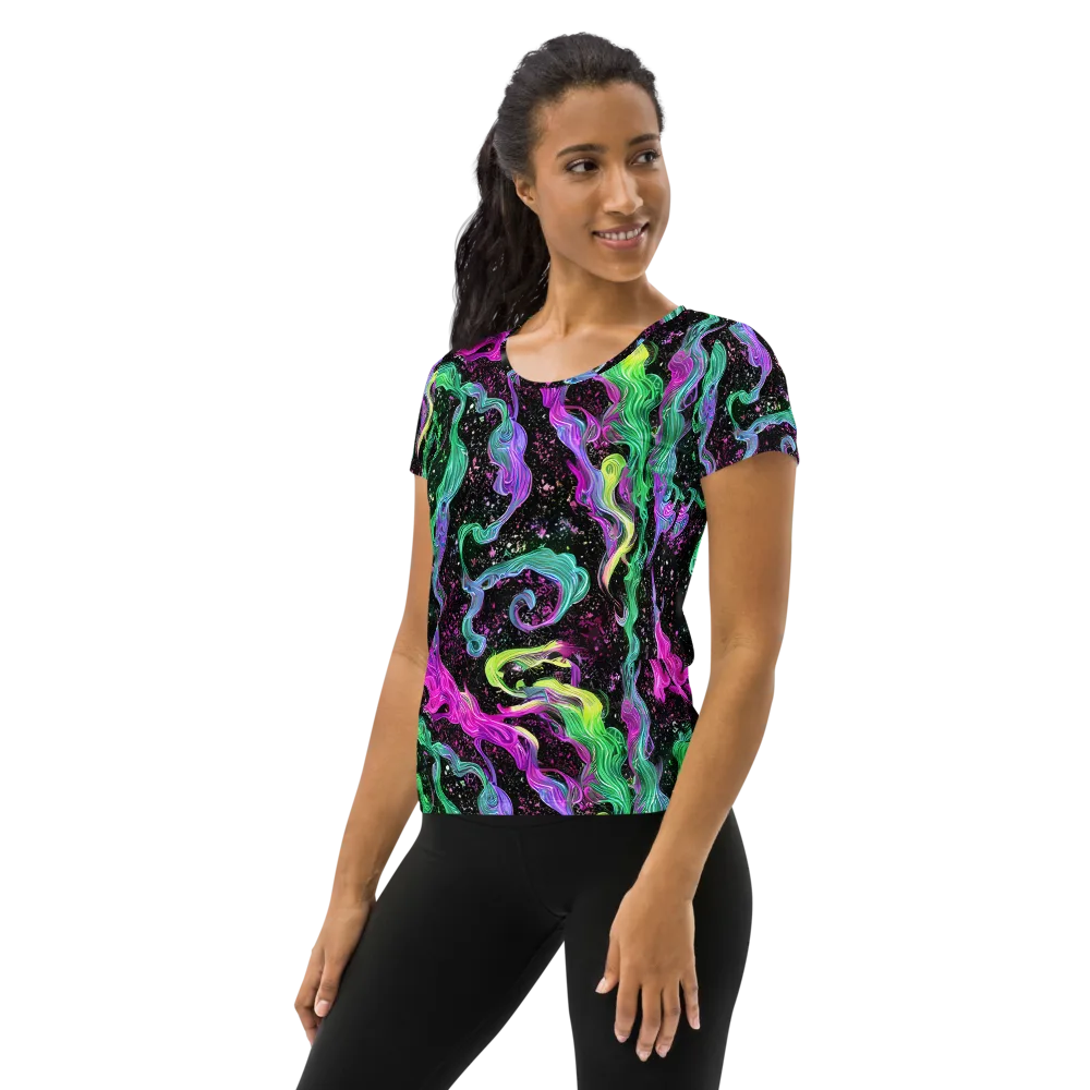 Fluid Afterglow on Women's Athletic T-Shirt — Left