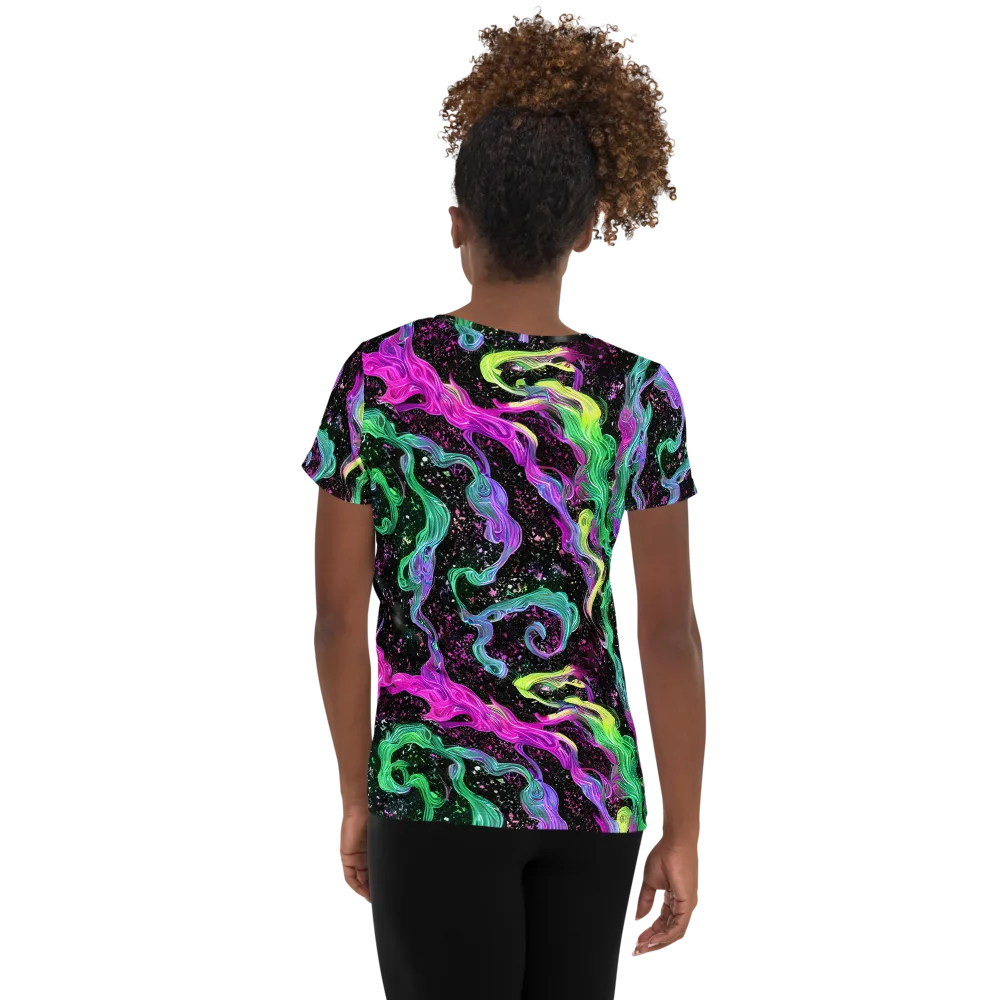 Fluid Afterglow on Women's Athletic T-Shirt — Back