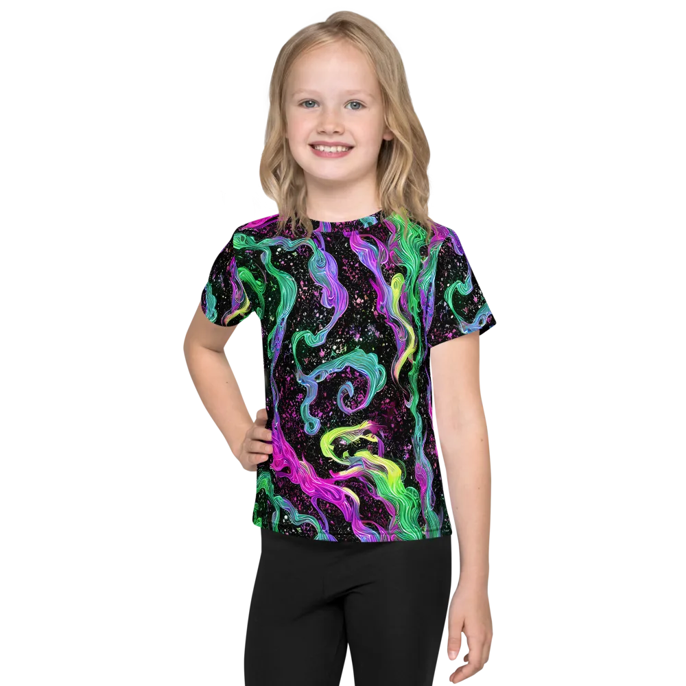 Fluid Afterglow on Kids Crew Neck T-Shirt — Front