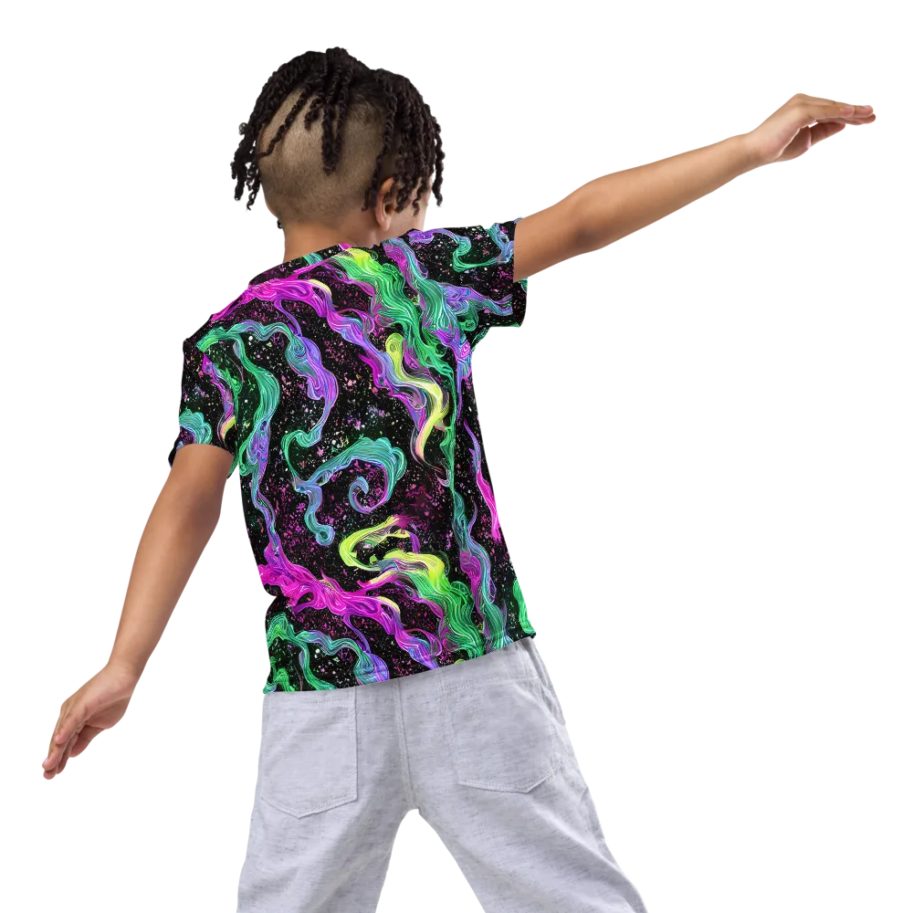 Fluid Afterglow on Kids Crew Neck T-Shirt — Back