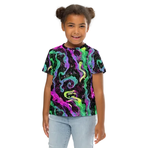 Fluid Afterglow on a Kids Crew Neck T-Shirt