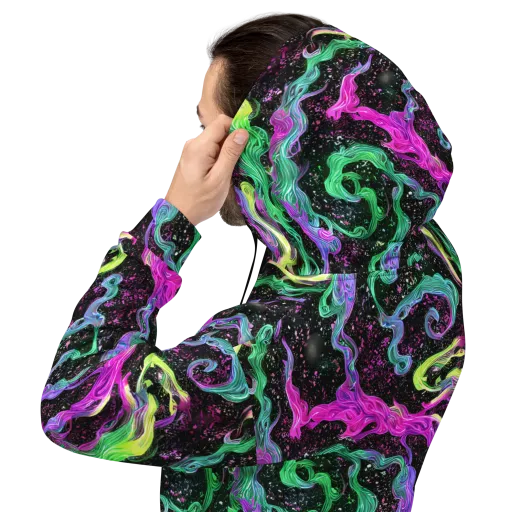 Fluid Afterglow on a Hoodie