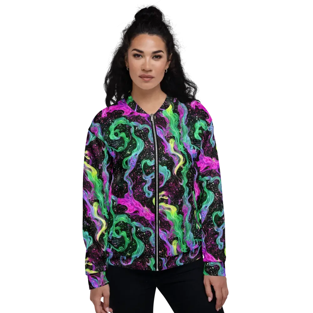 Fluid Afterglow on Bomber Jacket — Front