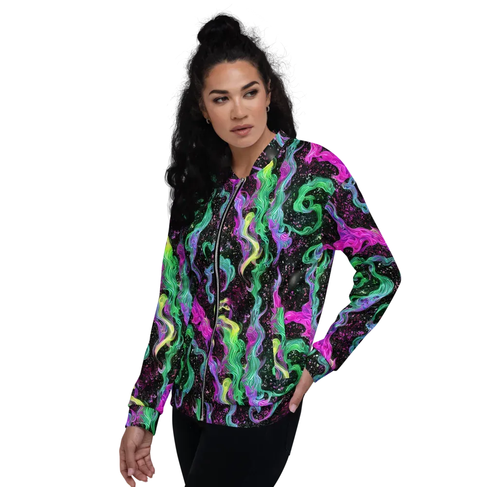 Fluid Afterglow on Bomber Jacket — Left
