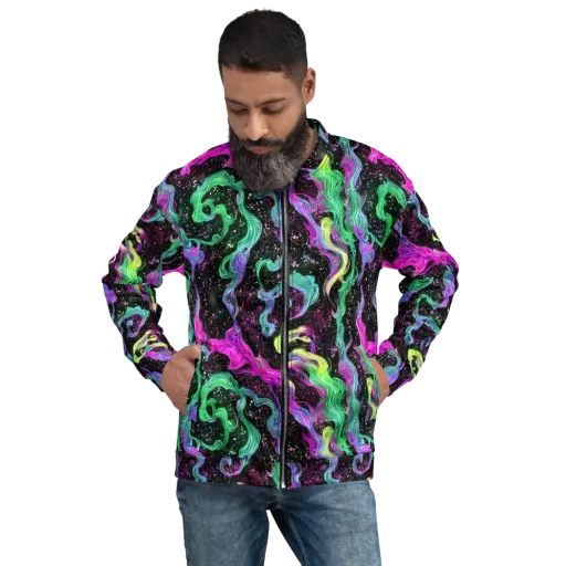 Fluid Afterglow on a Bomber Jacket