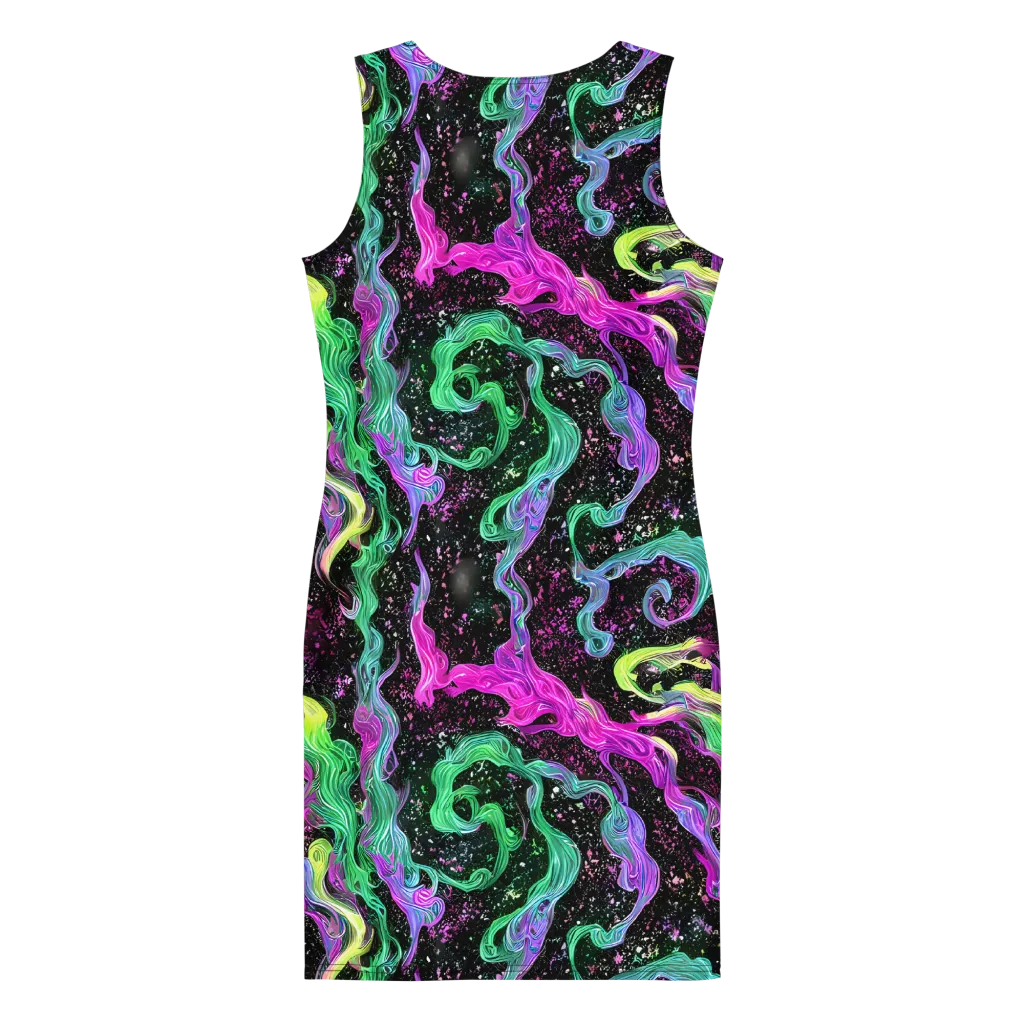 Fluid Afterglow on Bodycon Dress — Back