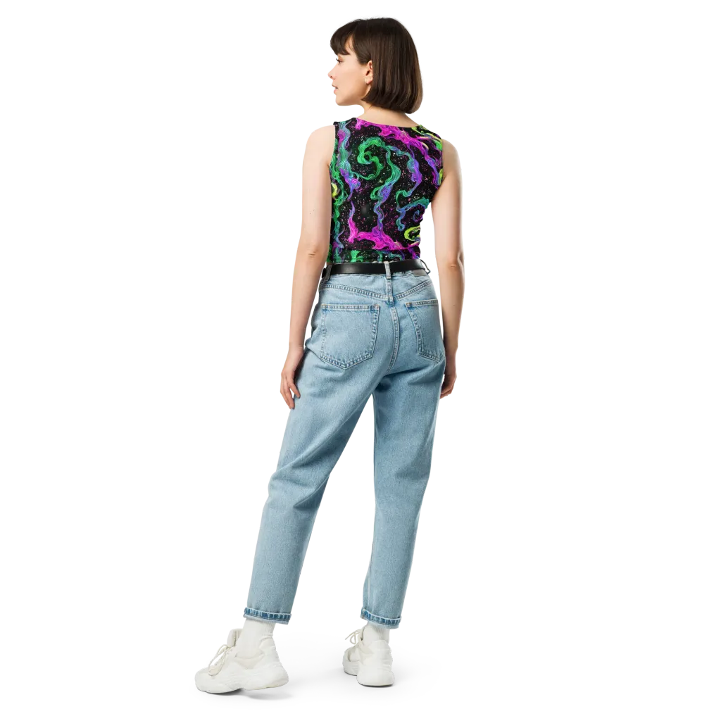 Fluid Afterglow on Crop Top — Back