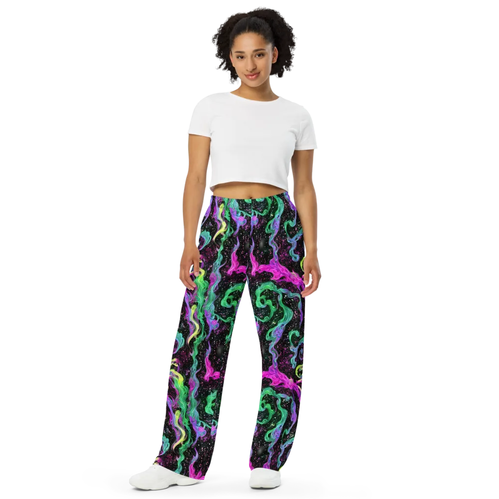 Fluid Afterglow on Wide-Leg Pants — Front