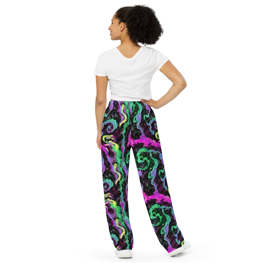 Fluid Afterglow on Wide-Leg Pants — Back
