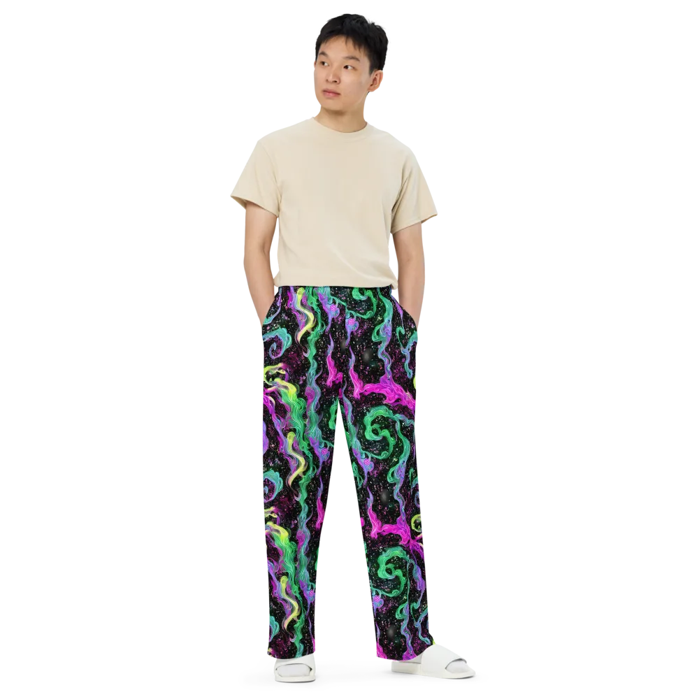 Fluid Afterglow on Wide-Leg Pants — Front