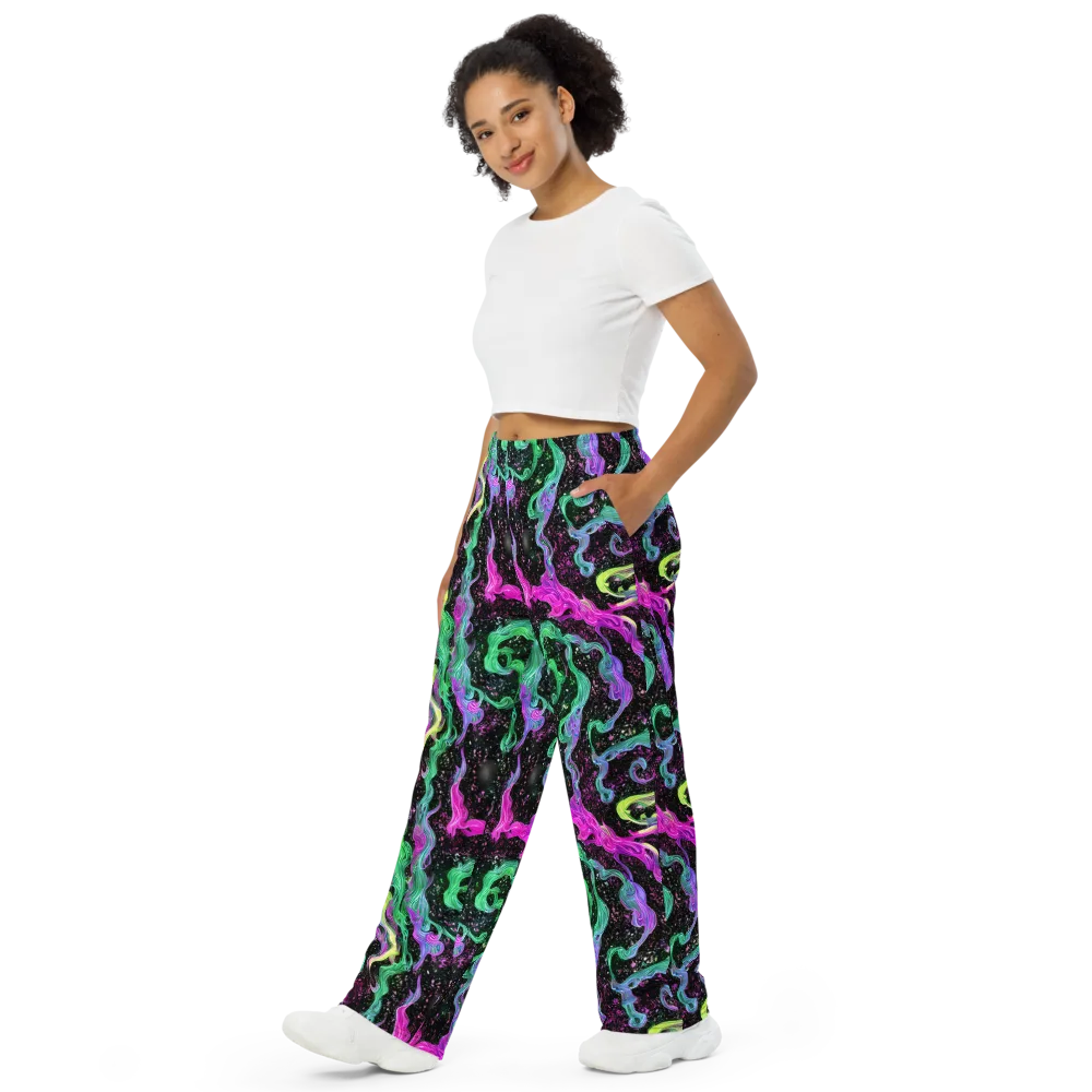 Fluid Afterglow on Wide-Leg Pants — Left Front