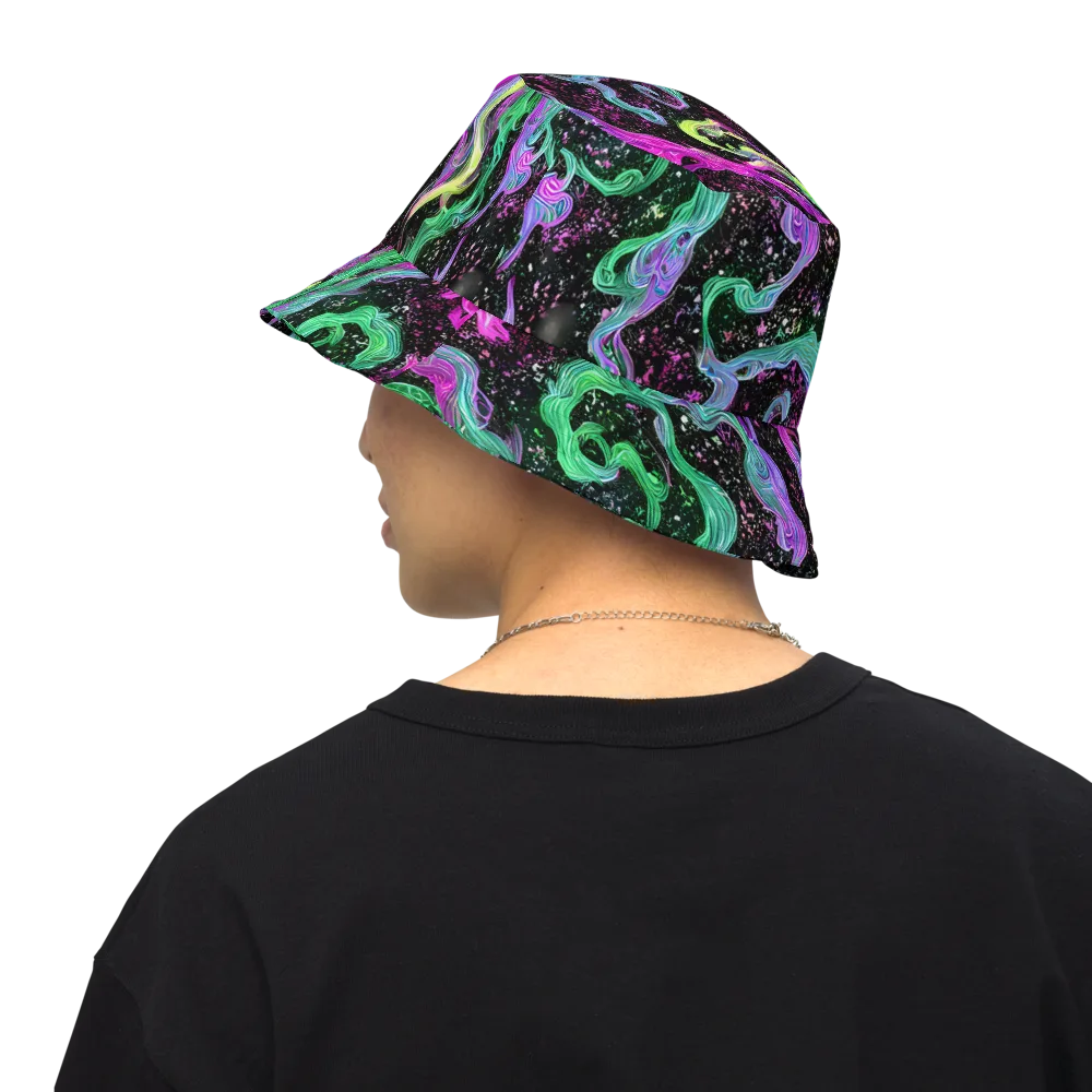 Fluid Afterglow on Reversible Bucket Hat — Back Inside