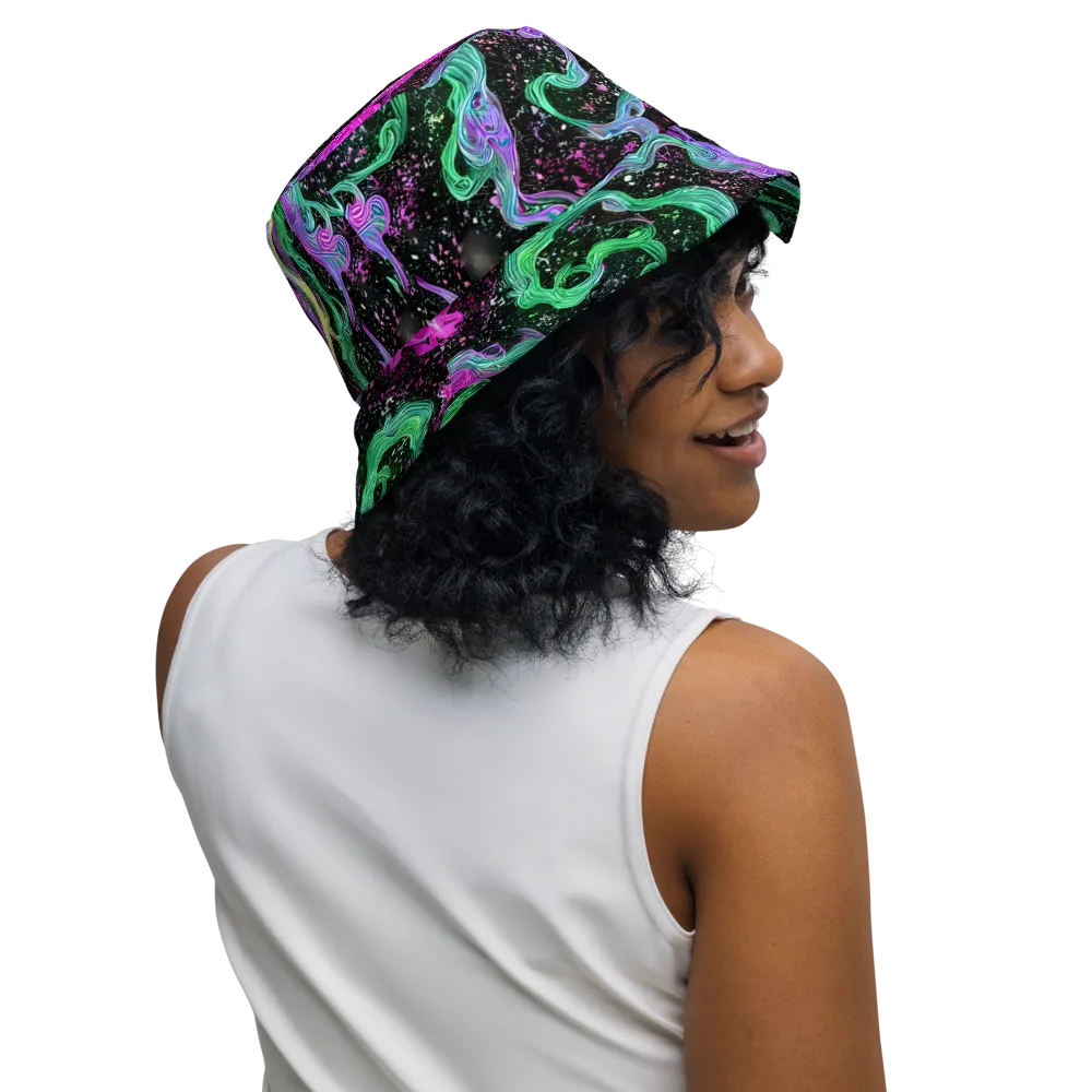 Fluid Afterglow on Reversible Bucket Hat — Right Outside
