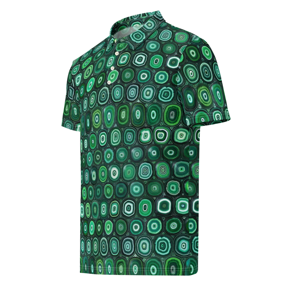 Verdant Orbit on Men's Slim Fit Polo Shirt — Left Front