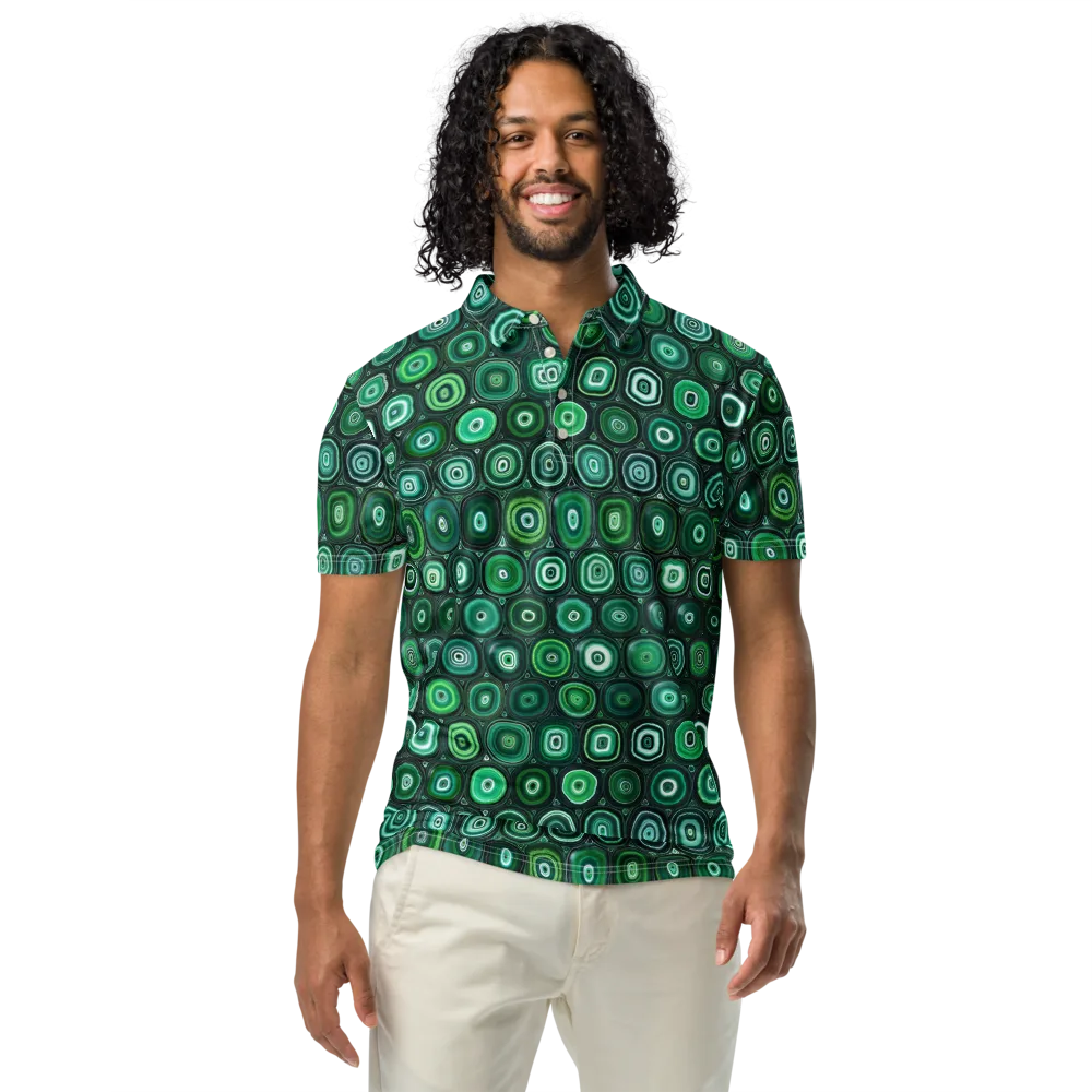 Verdant Orbit on Men's Slim Fit Polo Shirt — Front