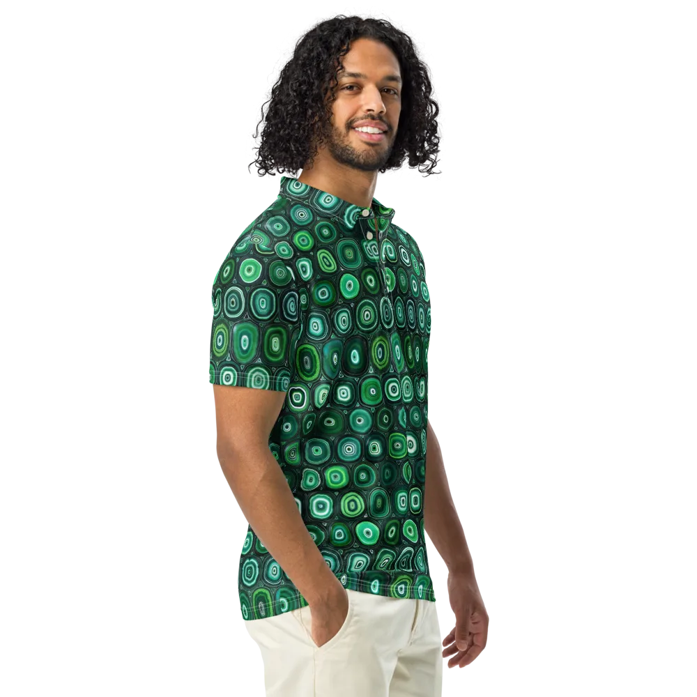 Verdant Orbit on Men's Slim Fit Polo Shirt — Right Front