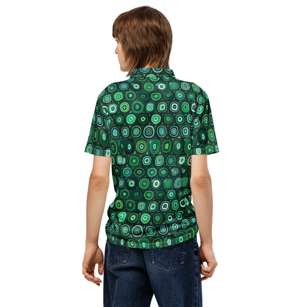 Verdant Orbit on Men's Slim Fit Polo Shirt — Back