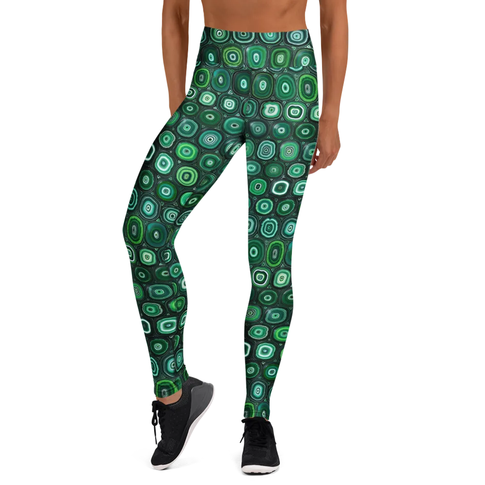 Verdant Orbit on Yoga Leggings — Front