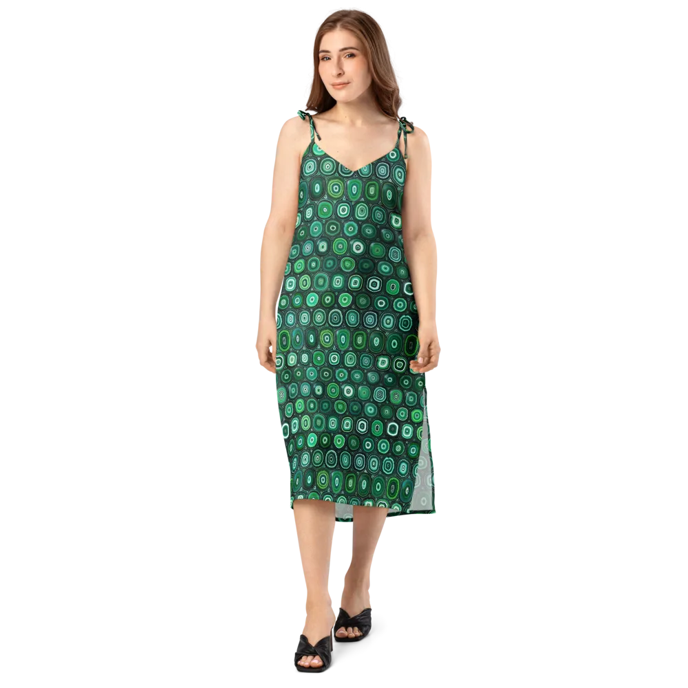 Verdant Orbit on Slip Dress — Front