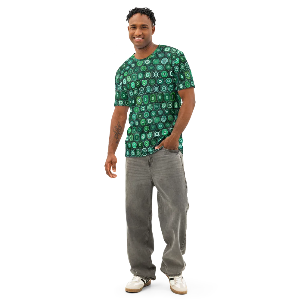 Verdant Orbit on Men's Cotton Crew Neck T-Shirt — Front