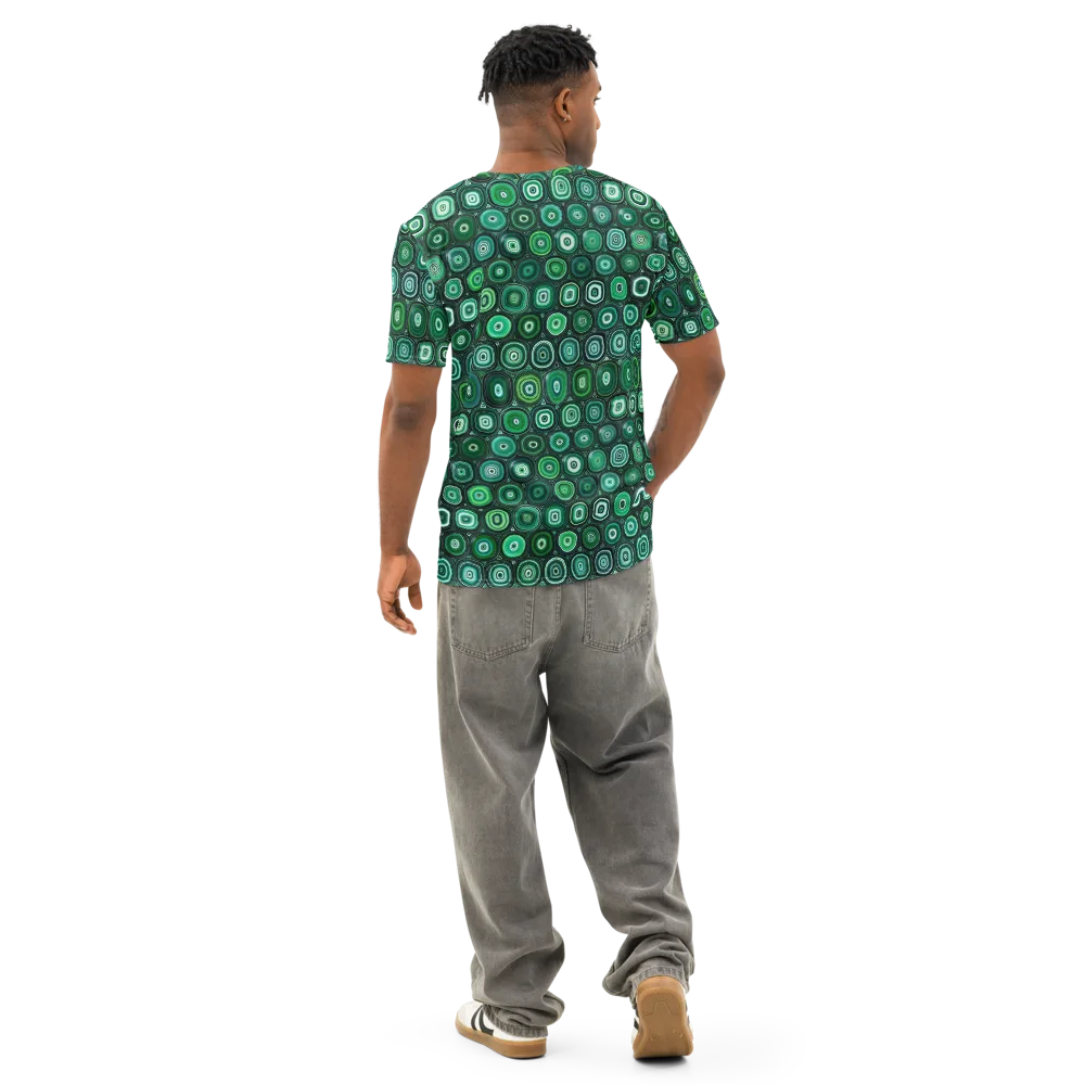 Verdant Orbit on Men's Cotton Crew Neck T-Shirt — Back