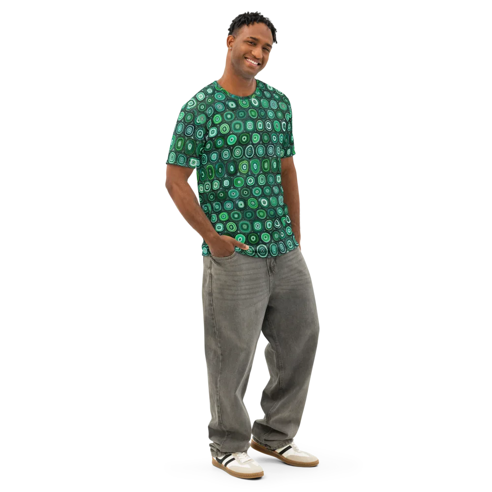 Verdant Orbit on Men's Cotton Crew Neck T-Shirt — Right Front