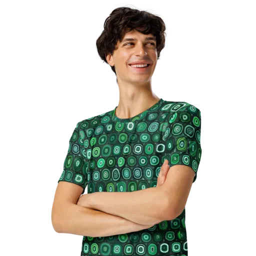 Verdant Orbit on a Men's Crew Neck T-Shirt