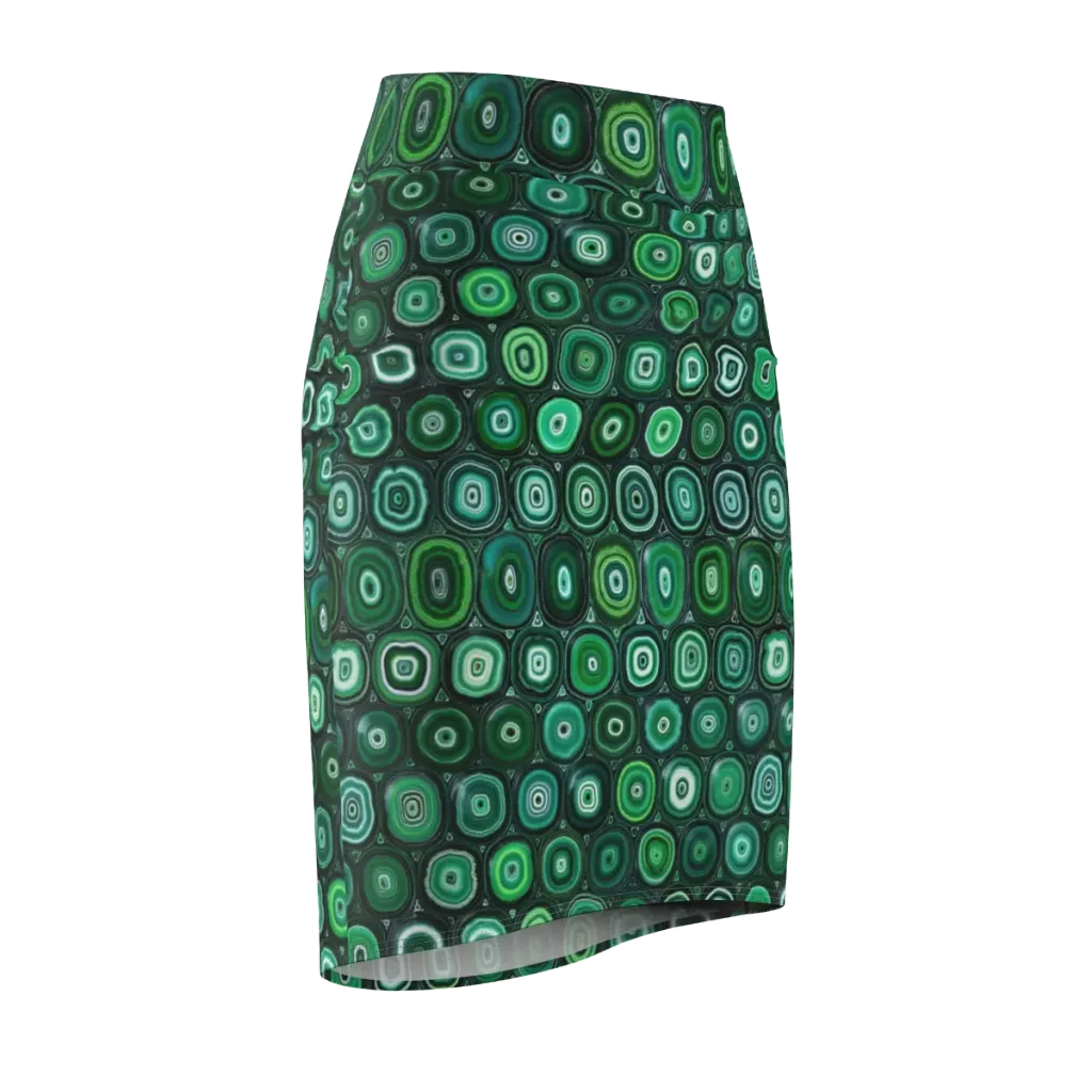 Verdant Orbit on Pencil Skirt — Front Side