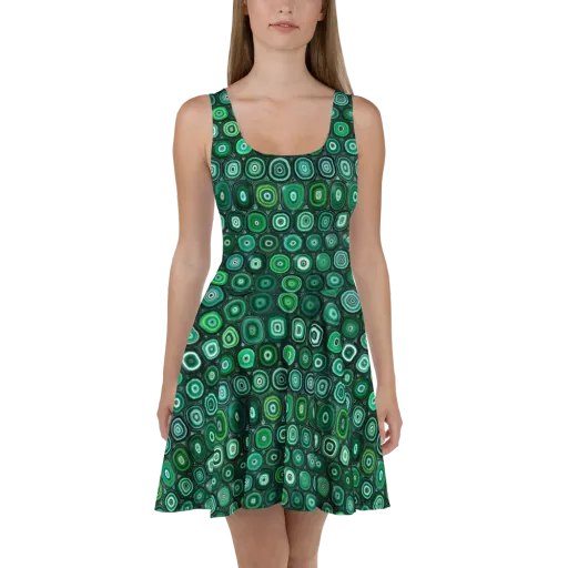 Verdant Orbit on a Skater Dress
