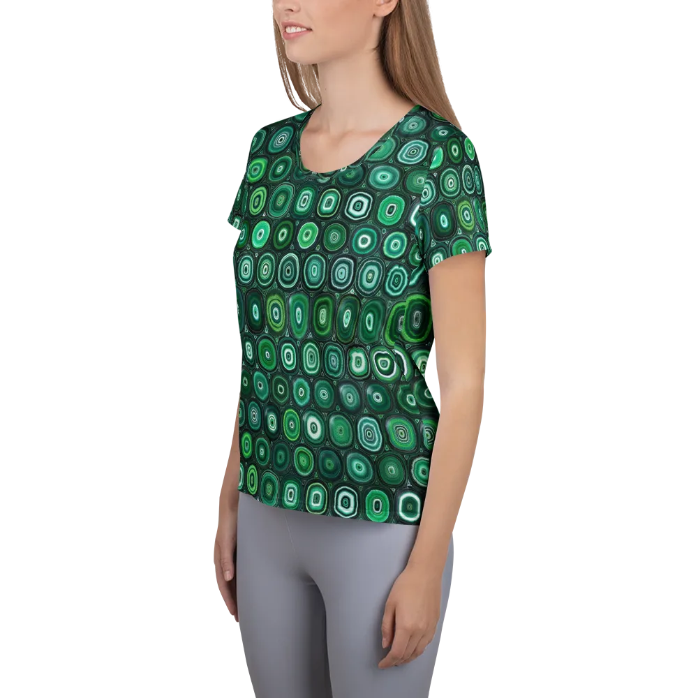 Verdant Orbit on Women's Athletic T-Shirt — Left