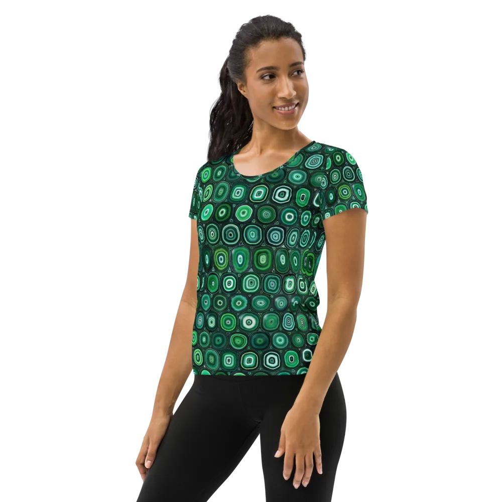 Verdant Orbit on Women's Athletic T-Shirt — Left