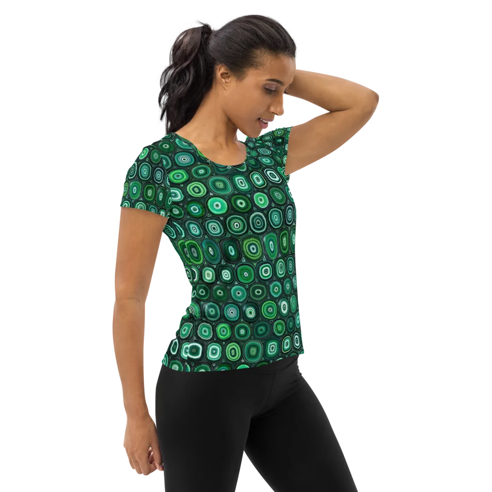 Verdant Orbit on Women's Athletic T-Shirt — Right