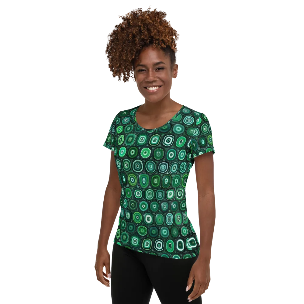 Verdant Orbit on Women's Athletic T-Shirt — Left