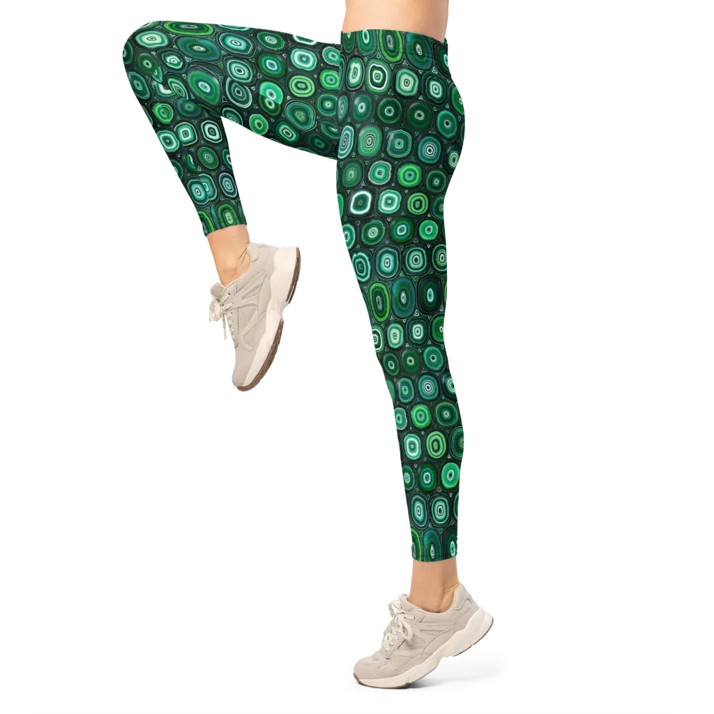 Verdant Orbit on Leggings — Left