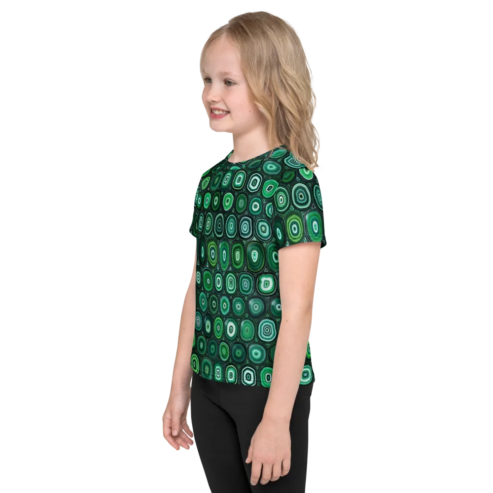 Verdant Orbit on Kids Crew Neck T-Shirt — Left