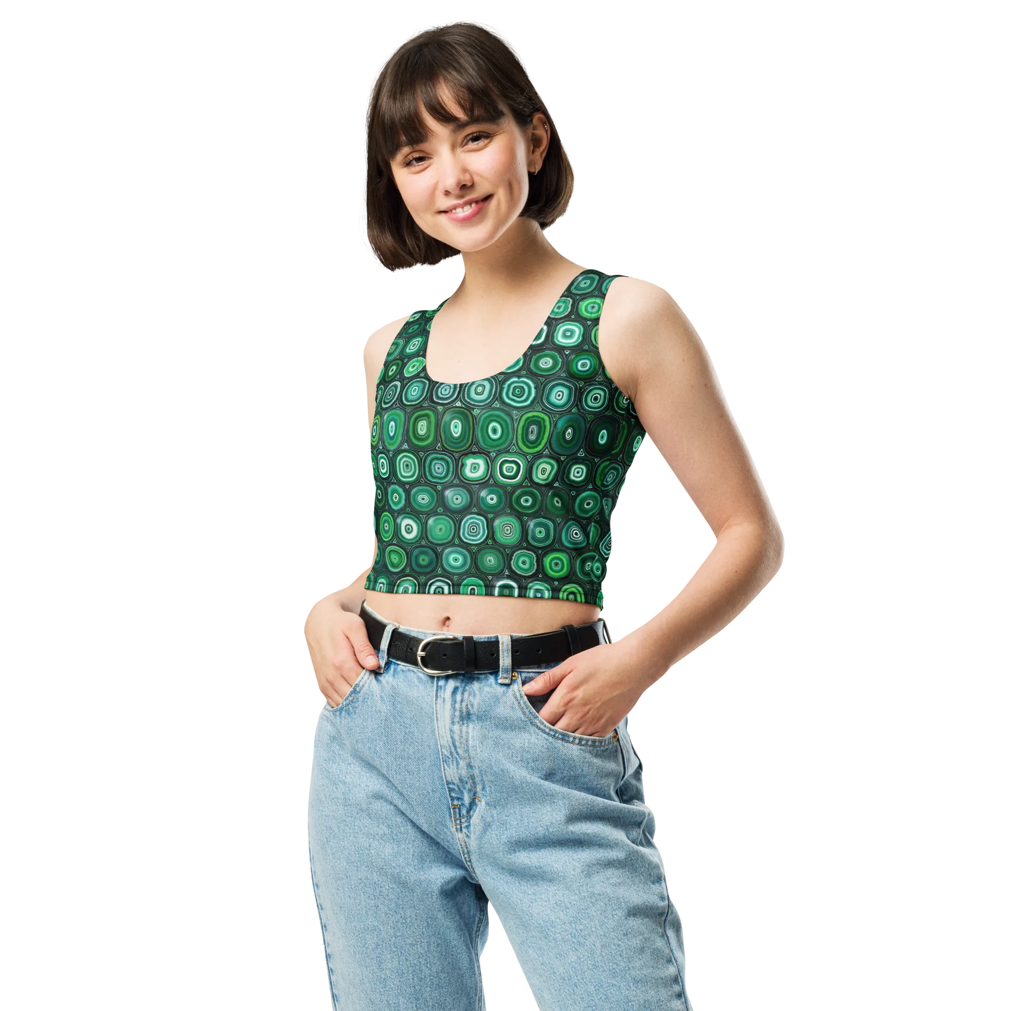 Verdant Orbit on Crop Top — Front