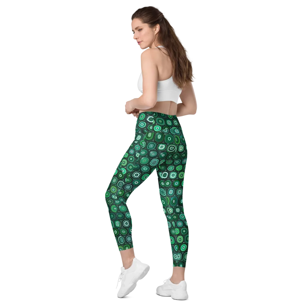 Verdant Orbit on Leggings with Pockets — Left Back