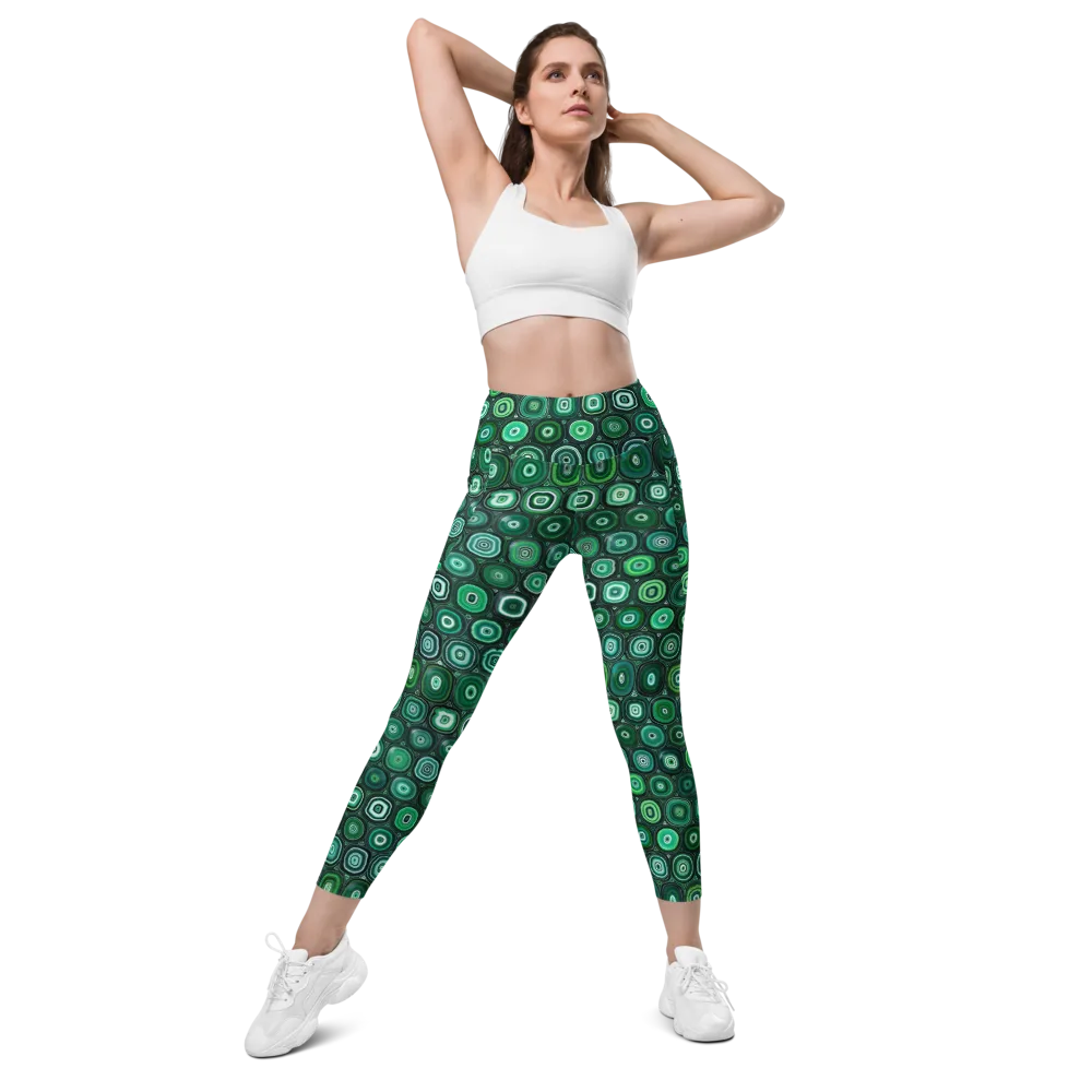 Verdant Orbit on Leggings with Pockets — Front