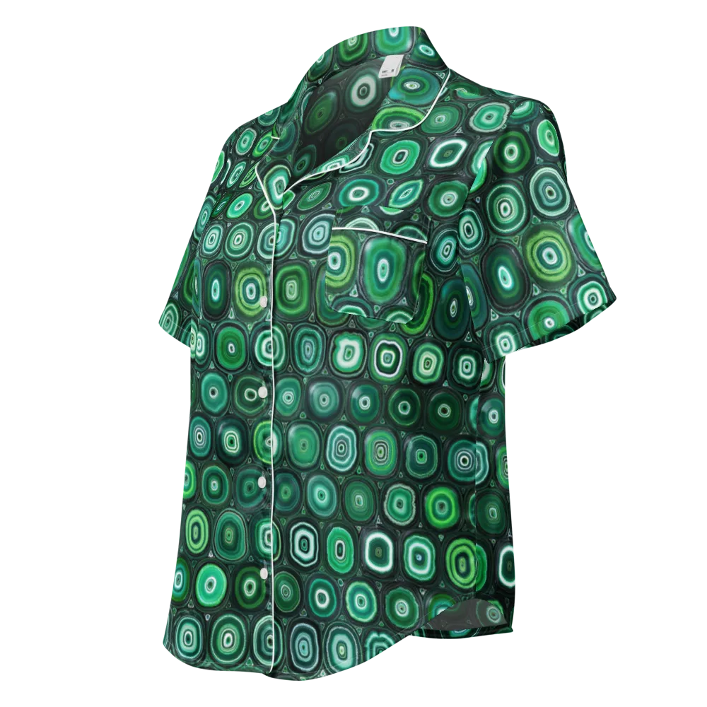 Verdant Orbit on Women's Short Sleeve Pajama Top — Left Front