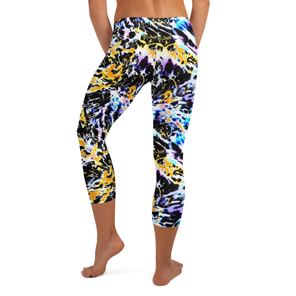Chrome Fire on Capri Leggings — Back