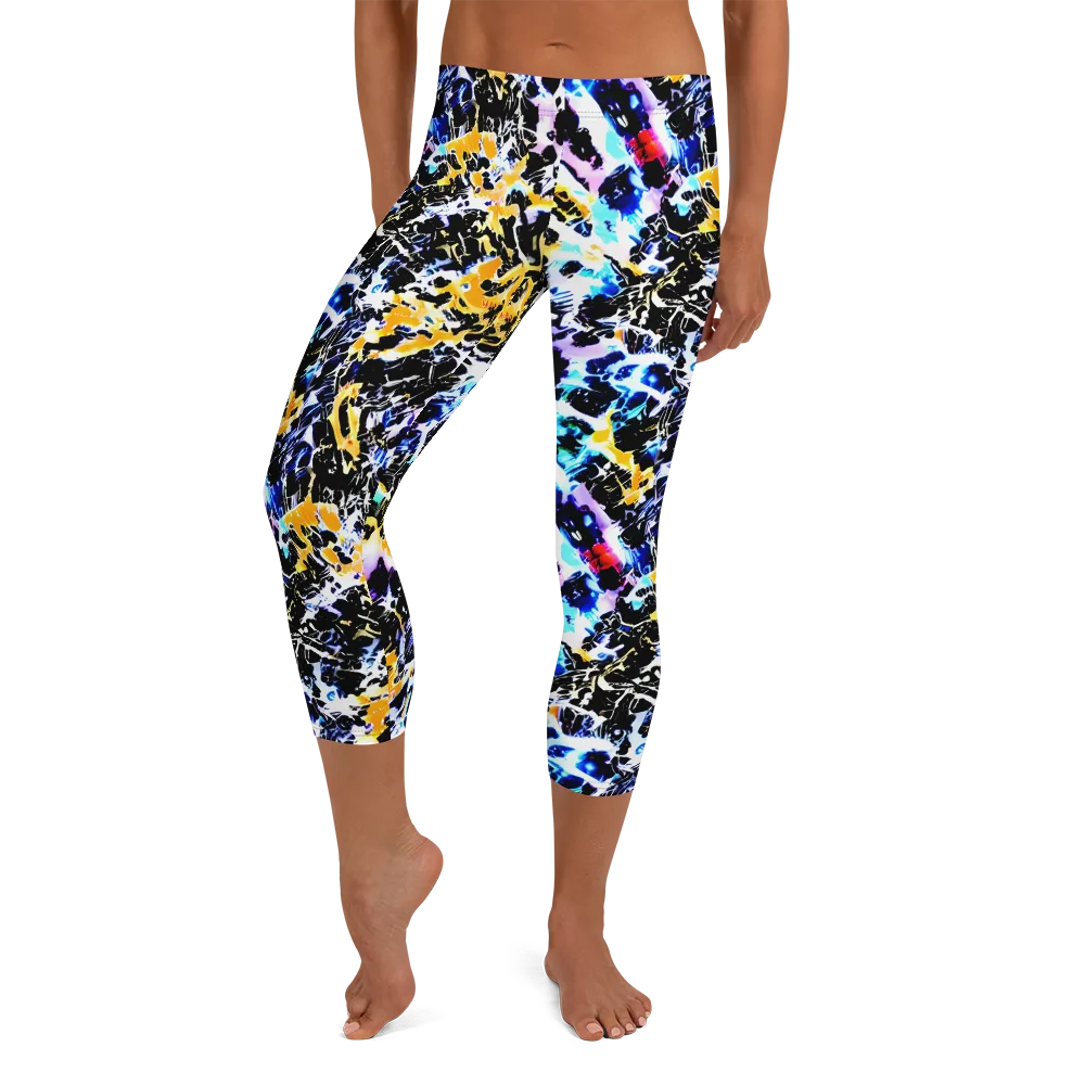 Chrome Fire on Capri Leggings — Front