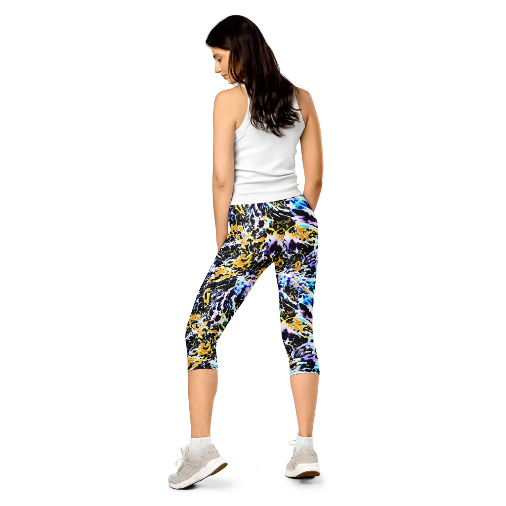 Chrome Fire on Capri Leggings — Back