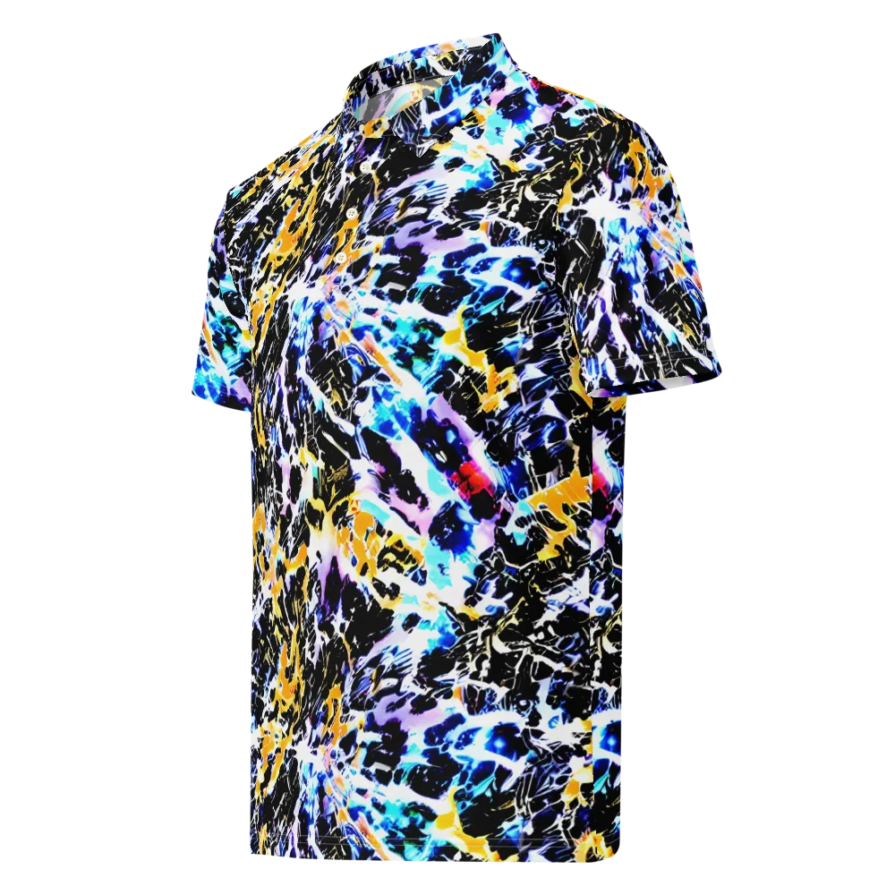 Chrome Fire on Men's Slim Fit Polo Shirt — Left Front