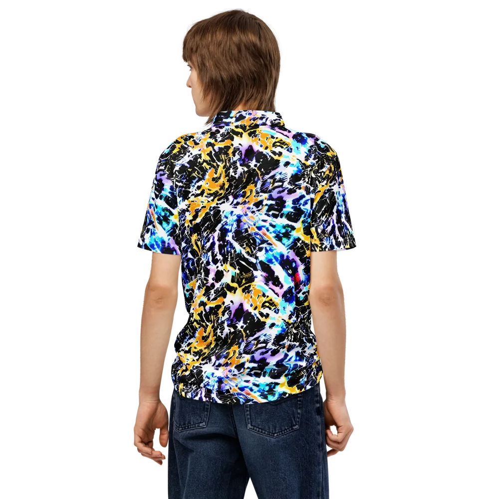 Chrome Fire on Men's Slim Fit Polo Shirt — Back