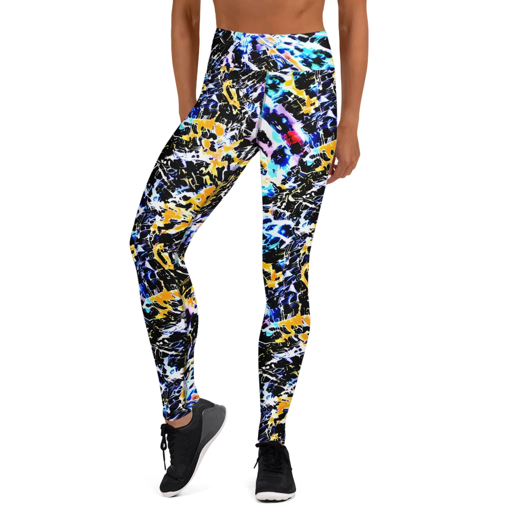 Chrome Fire on Yoga Leggings — Front