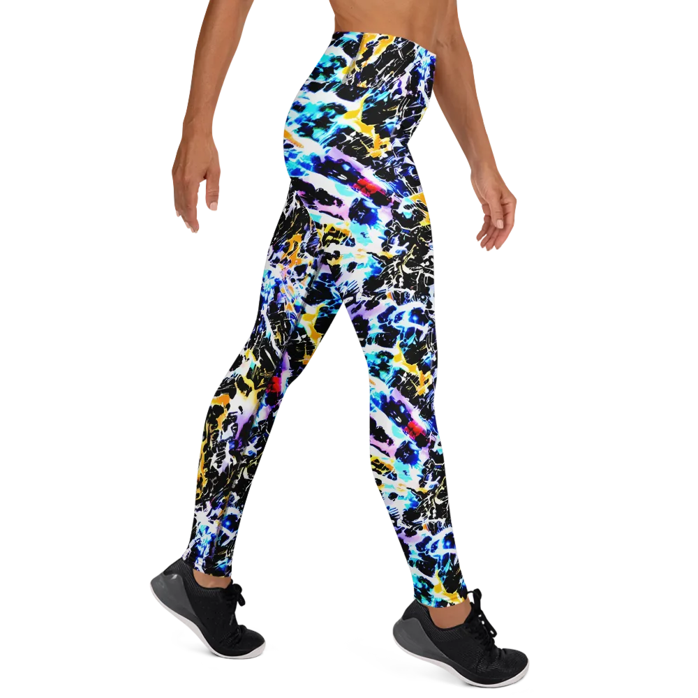 Chrome Fire on Yoga Leggings — Right