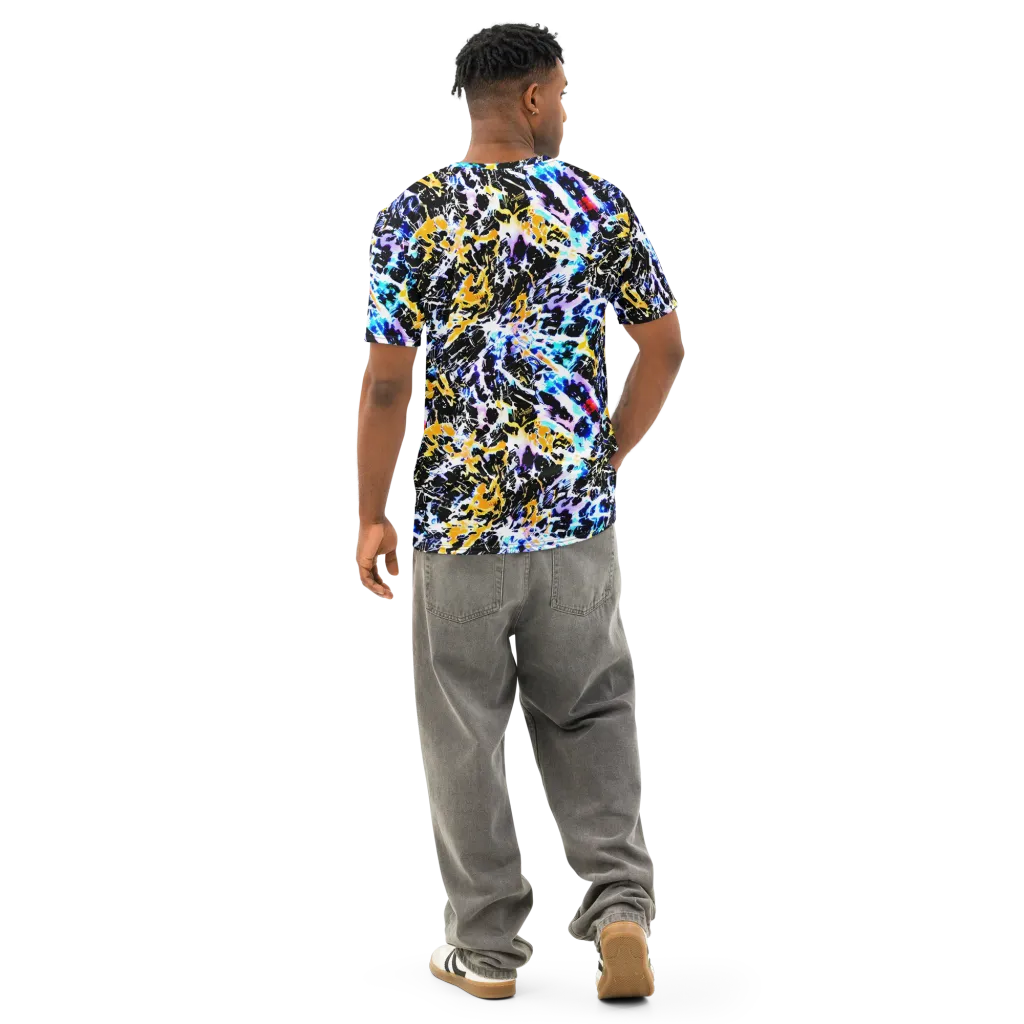 Chrome Fire on Men's Cotton Crew Neck T-Shirt — Back