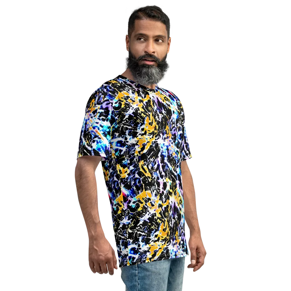Chrome Fire on Men's Crew Neck T-Shirt — Right